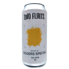 Two Flints Dripping In Eggers Special Double IPA 8% (440ml can)-Hop Burns & Black