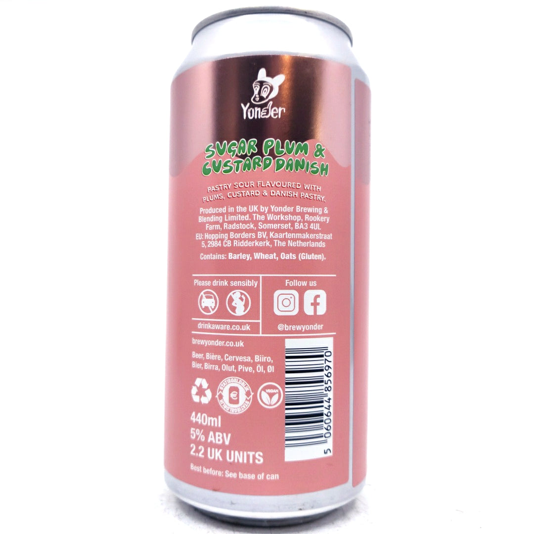 Yonder Sugar Plum & Custard Danish Pastry Sour 5% (440ml can)-Hop Burns & Black