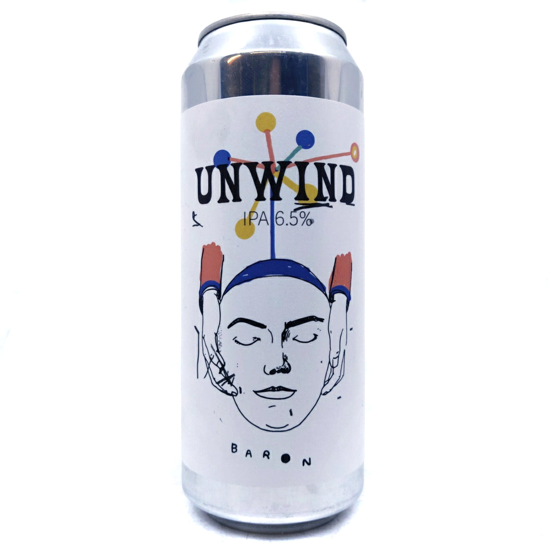 Baron Brewing Unwind IPA 6.5% (500ml can)-Hop Burns & Black