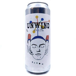 Baron Brewing Unwind IPA 6.5% (500ml can)-Hop Burns & Black