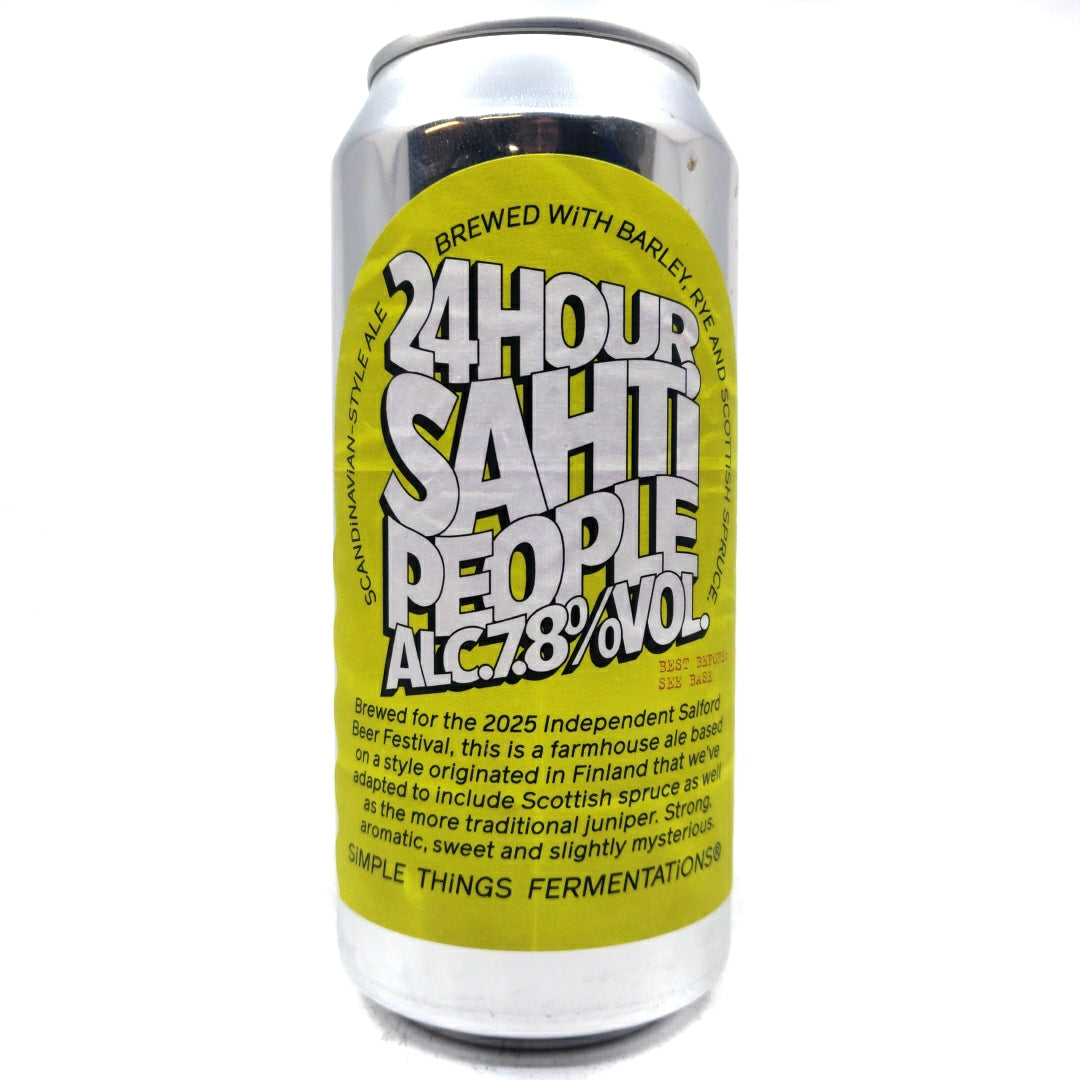 Simple Things Fermentations 24 Hour Sahti People Farmhouse Ale 7.8% (440ml can)-Hop Burns & Black