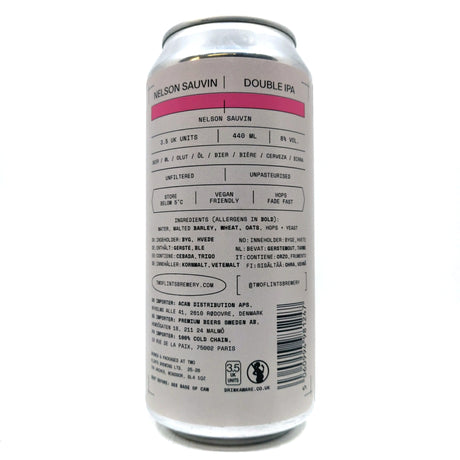 Two Flints Dripping In Nelson Sauvin Double IPA 8% (440ml can)-Hop Burns & Black