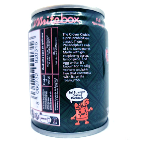 Whitebox Raspberry Clover Club Cocktail 20% (100ml can)-Hop Burns & Black