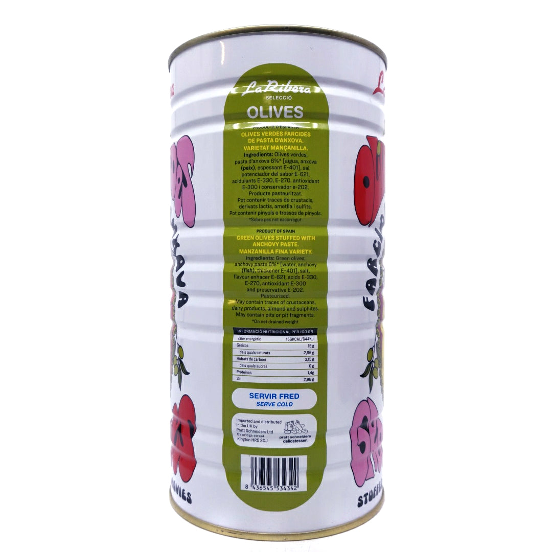 La Ribera Manzanilla Olives with Anchovy (1485g)-Hop Burns & Black