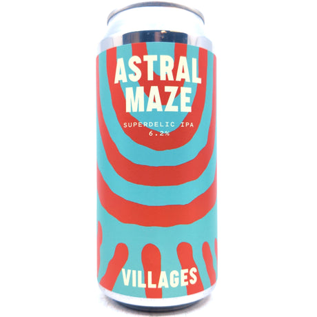 Villages Astral Maze Superdelic IPA 6.2% (440ml can)-Hop Burns & Black