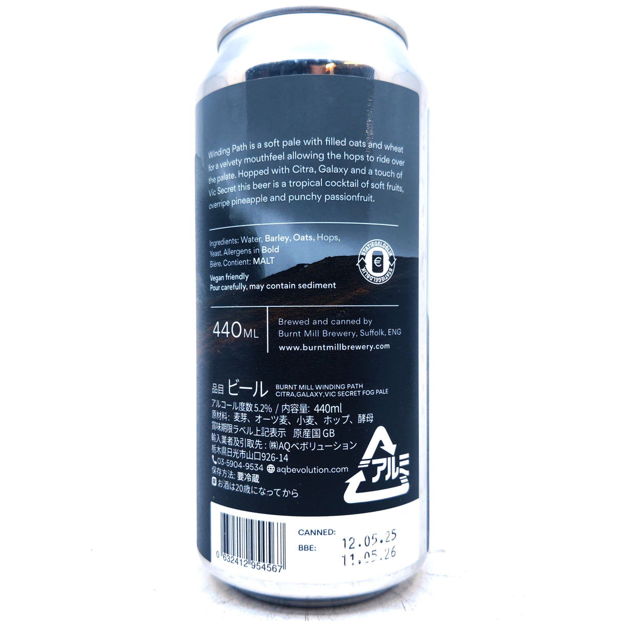 Burnt Mill Winding Path Fog Pale Ale 5.2% (440ml can)-Hop Burns & Black