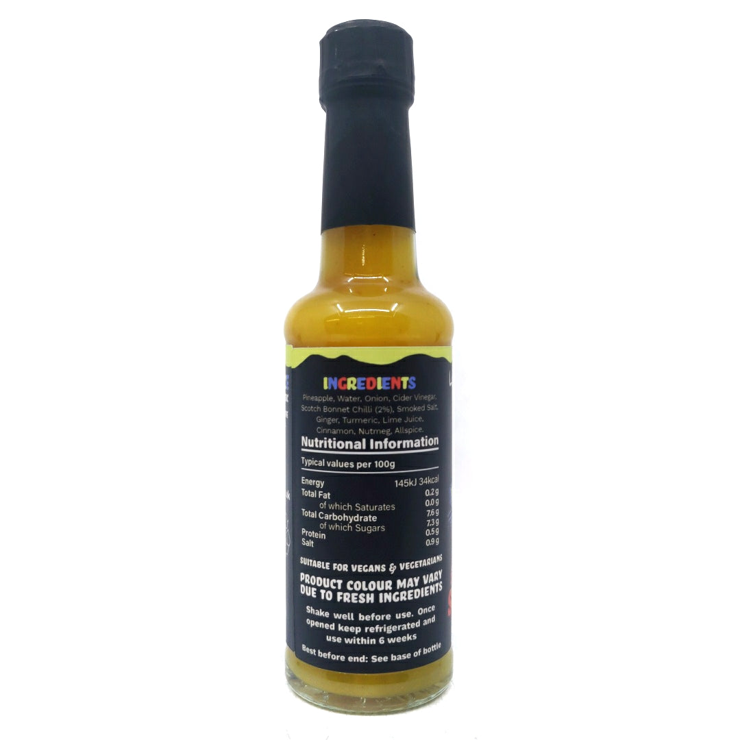 Lazy Scientist Stockwell Sunshine Pineapple, Turmeric & Ginger Hot Sauce (150ml)-Hop Burns & Black
