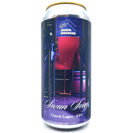 Queer Brewing Swansong Czech Lager 4.6% (440ml can)-Hop Burns & Black
