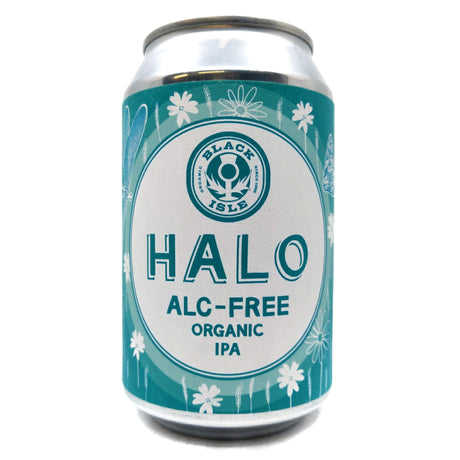 Black Isle Halo Low Alc Organic IPA 0.3% (330ml can)-Hop Burns & Black