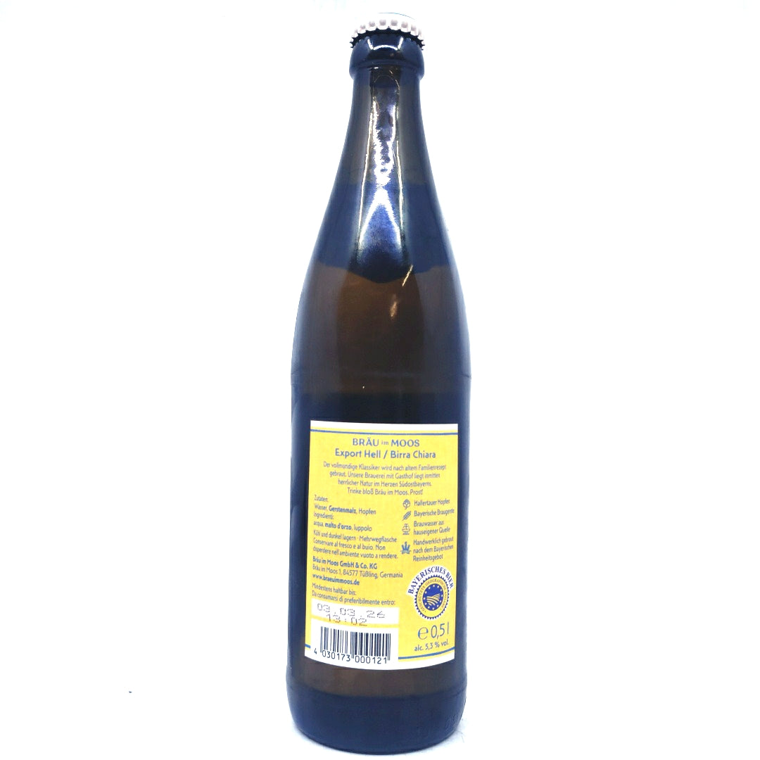 Brau Im Moos Export Hell 5.3% (500ml)-Hop Burns & Black