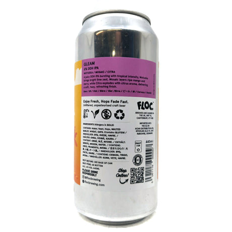 Floc Brewing Gleam DDH IPA 6% (440ml can)-Hop Burns & Black