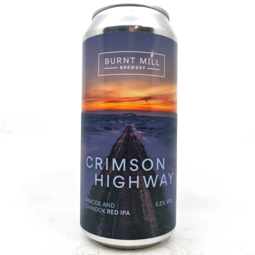 Burnt Mill Crimson Highway Red IPA 5.5% (440ml can)-Hop Burns & Black
