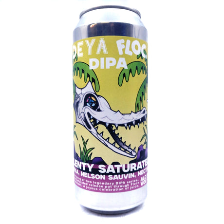 DEYA x Floc Plenty Saturated Motueka, Nelson Sauvin, Nectaron Double IPA 8% (500ml can)-Hop Burns & Black