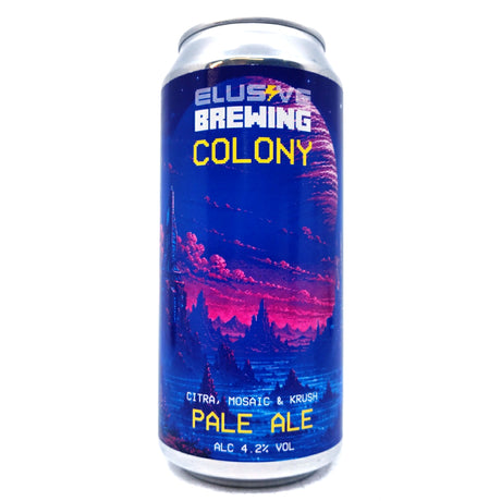 Elusive Brewing Colony Pale Ale 4.2% (440ml can)-Hop Burns & Black