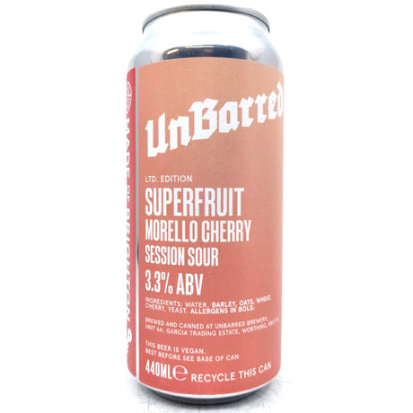 Unbarred Superfruit Morello Cherry Sour 3.3% (440ml can