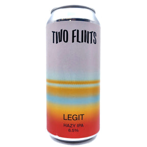 Two Flints Legit Hazy IPA 6.5% (440ml can)-Hop Burns & Black