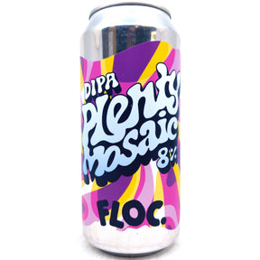 Floc Brewing Plenty Mosaic Double IPA 8% (440ml can)-Hop Burns & Black