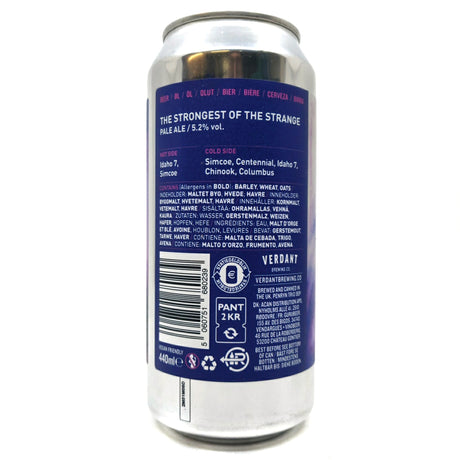 Verdant The Strongest of the Strange Pale Ale 5.2% (440ml can)-Hop Burns & Black