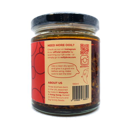 Ooily Bros Original Hot Crispy Chilli Oil (240g)-Hop Burns & Black