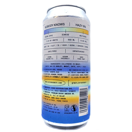 Two Flints Nobody Knows Hazy IPA 6.5% (440ml can)-Hop Burns & Black