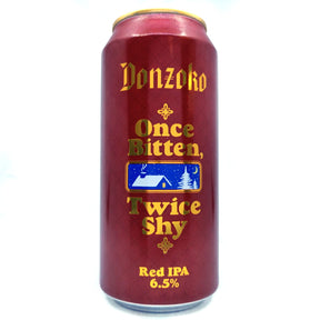 Donzoko Once Bitten Twice Shy Red IPA 6.5% (500ml can)-Hop Burns & Black