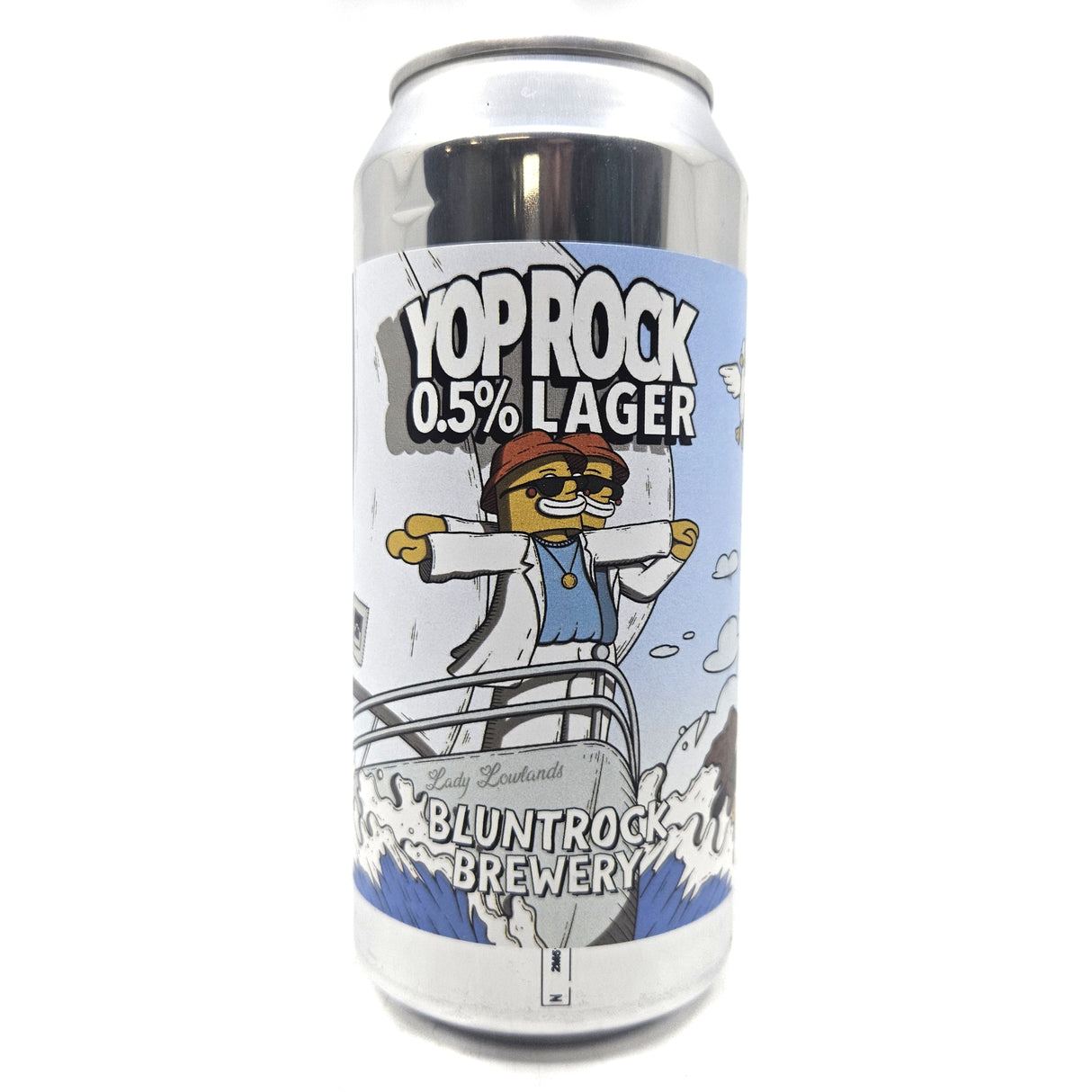Bluntrock Yop Rock Alcohol Free Lager 0.5% (440ml can)-Hop Burns & Black