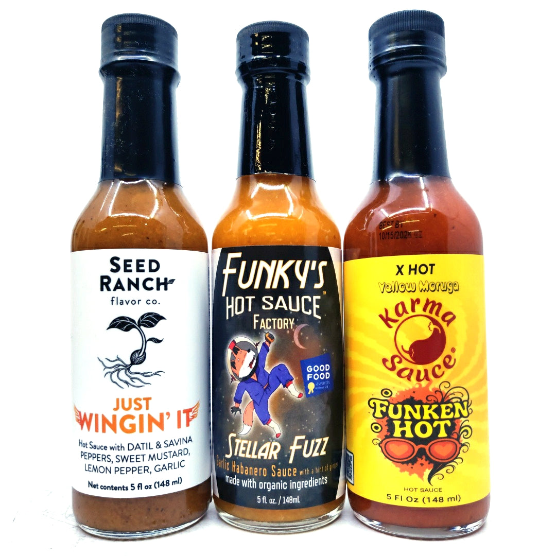Hot Ones Superstar Trio (3 sauces)-Hop Burns & Black
