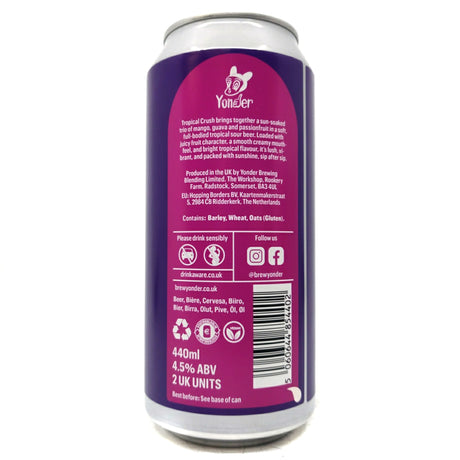 Yonder Tropical Crush Triple Fruited Sour 4.5% (440ml can)-Hop Burns & Black