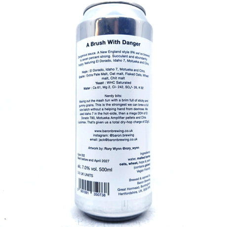 Baron Brewing A Brush With Danger New England IPA 7% (500ml can)