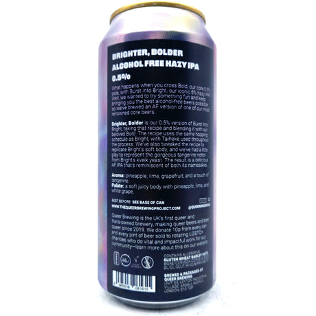 Queer Brewing Brighter Bolder Alcohol Free Pale Ale 0.5% (440ml can)