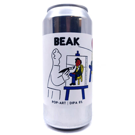 Beak Brewery Pop Art Double IPA 8% (440ml can)-Hop Burns & Black