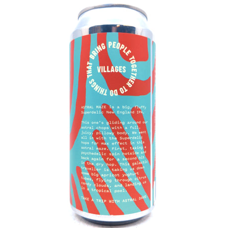 Villages Astral Maze Superdelic IPA 6.2% (440ml can)-Hop Burns & Black