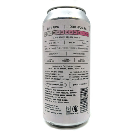Two Flints x Verdant Late Pick Nelson DDH Hazy IPA 7% (440ml can)-Hop Burns & Black