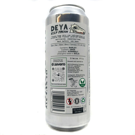 DEYA Simcoe Pils 4.4% (500ml can)-Hop Burns & Black