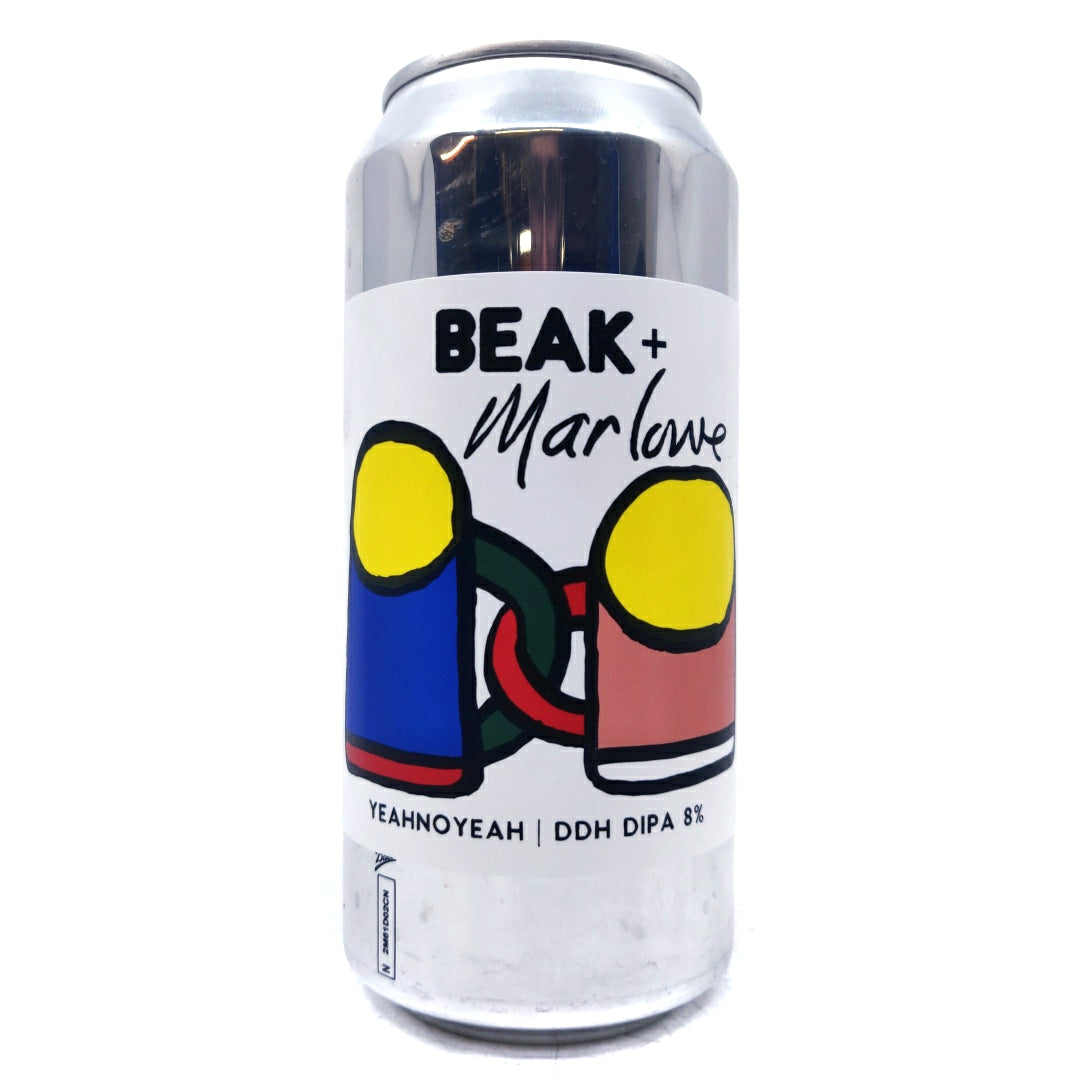 Beak Brewery x Marlowe Ales Yeahnoyeah Double IPA 8% (440ml can)-Hop Burns & Black