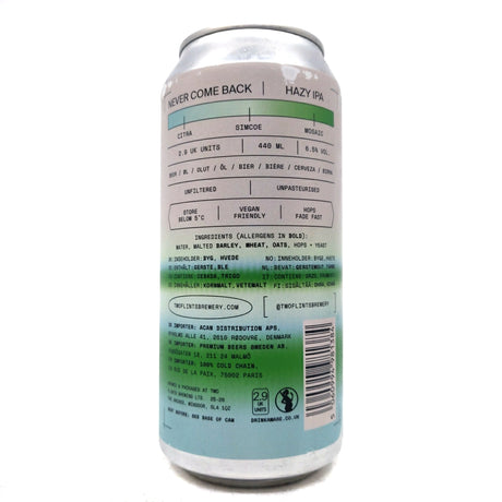 Two Flints Never Come Back Hazy IPA 6.5% (440ml can)