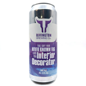 Rivington The Guy Had Never Known Fog Like The Interior Decorator DDH Pale Ale 5.5% (500ml can)-Hop Burns & Black