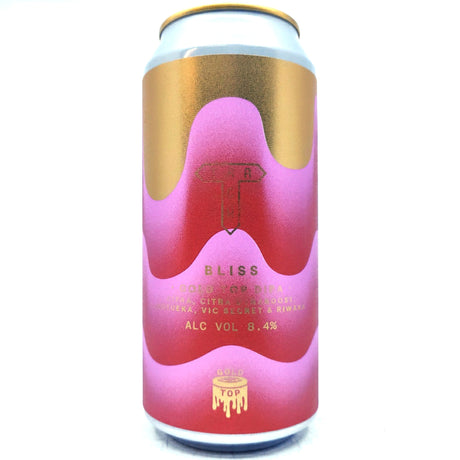 Track Bliss Gold Top Double IPA 8.4% (440ml can)-Hop Burns & Black