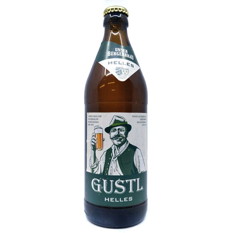Burgerbrau Gustl Helles 4.9% (500ml)-Hop Burns & Black