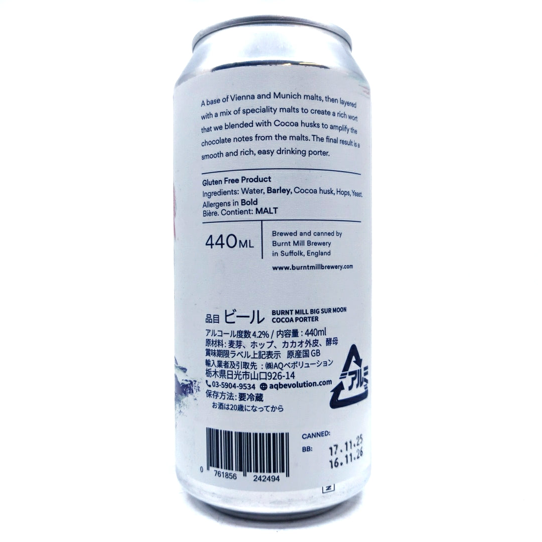 Burnt Mill Big Sur Moon Porter 4.2% (440ml can)-Hop Burns & Black