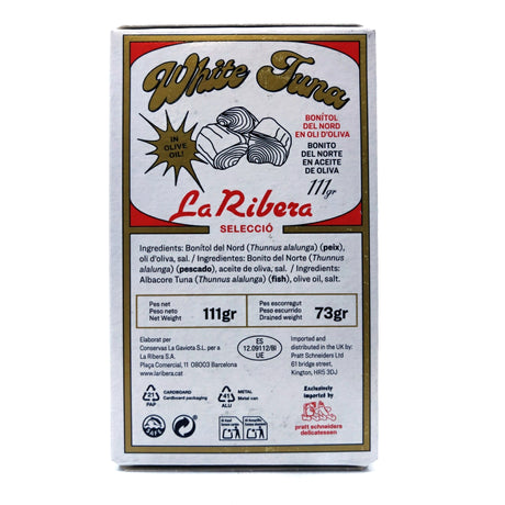 La Ribera Bonito White Tuna Belly tinned fish (111g)-Hop Burns & Black