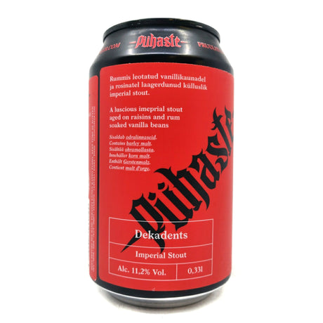 Puhaste Dekadents Imperial Stout 11.2% (330ml can)-Hop Burns & Black