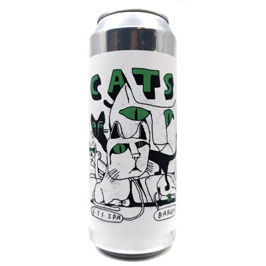Baron Brewing Cats IPA 6.5% (500ml can)-Hop Burns & Black