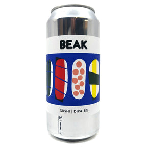 Beak Brewery Sushi Double IPA 8% (440ml can)-Hop Burns & Black
