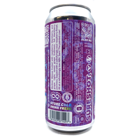 Sureshot Dave Who's On The Train Fruited Berliner Weisse 3.4% (440ml can)-Hop Burns & Black