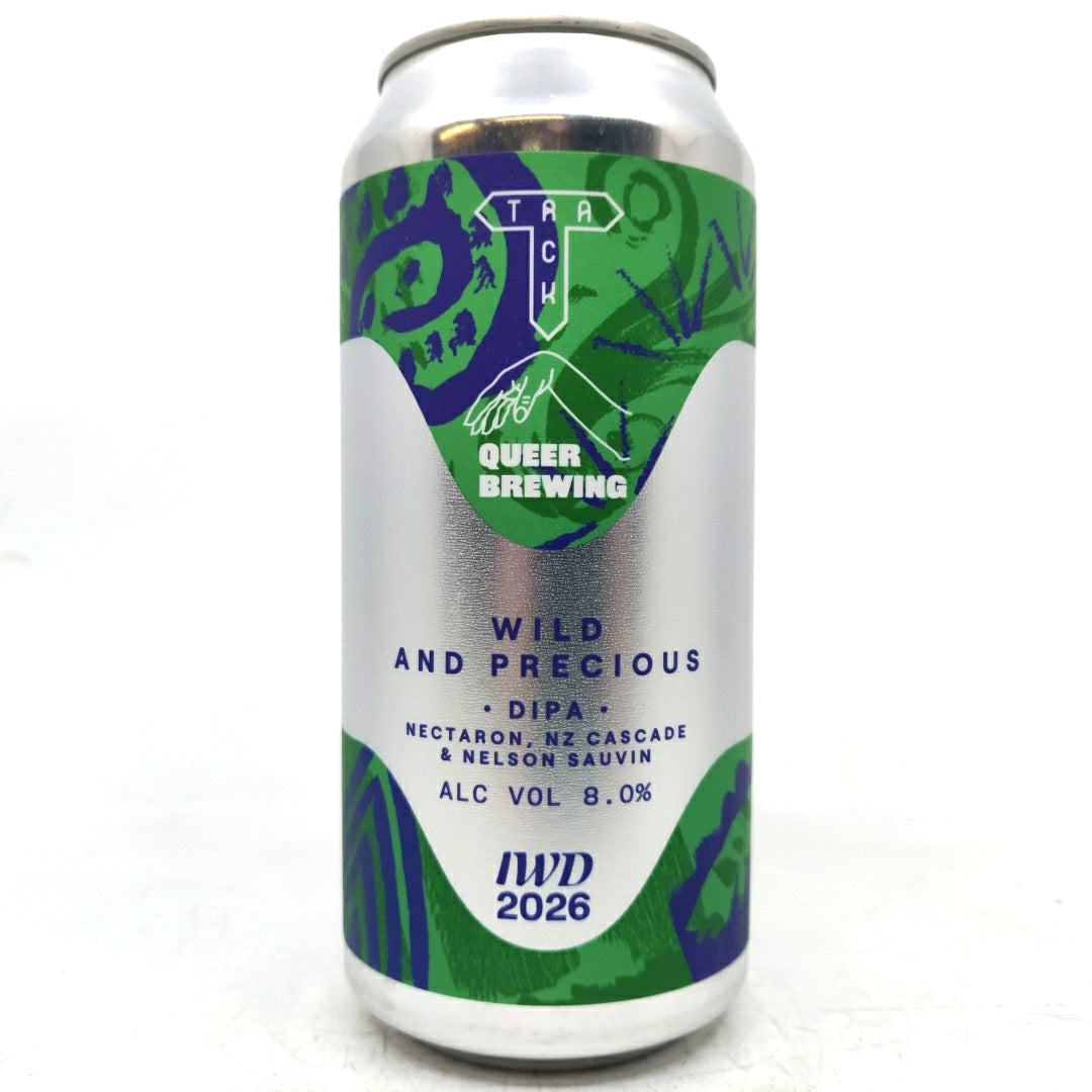 Track x Queer Brewing Wild & Precious Double IPA 8% (440ml can)-Hop Burns & Black