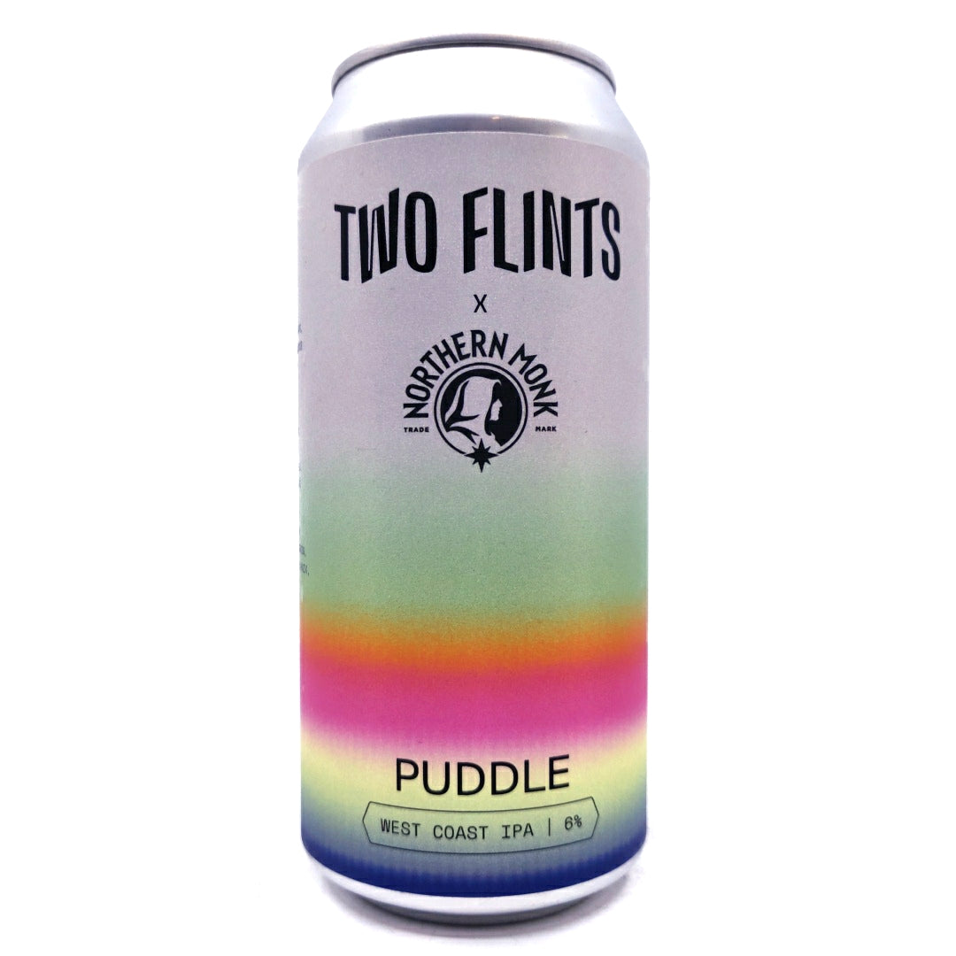 Two Flints x Northern Monk Puddle West Coast IPA 6% (440ml can)-Hop Burns & Black