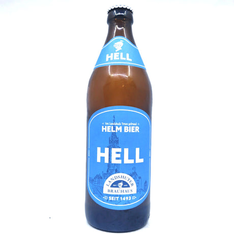 Landshuter Helm Bier Hell 4.9% (500ml)-Hop Burns & Black
