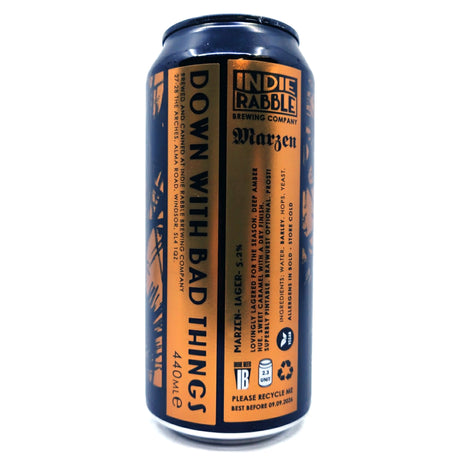 Indie Rabble Marzen Lager 5.2% (440ml can)-Hop Burns & Black
