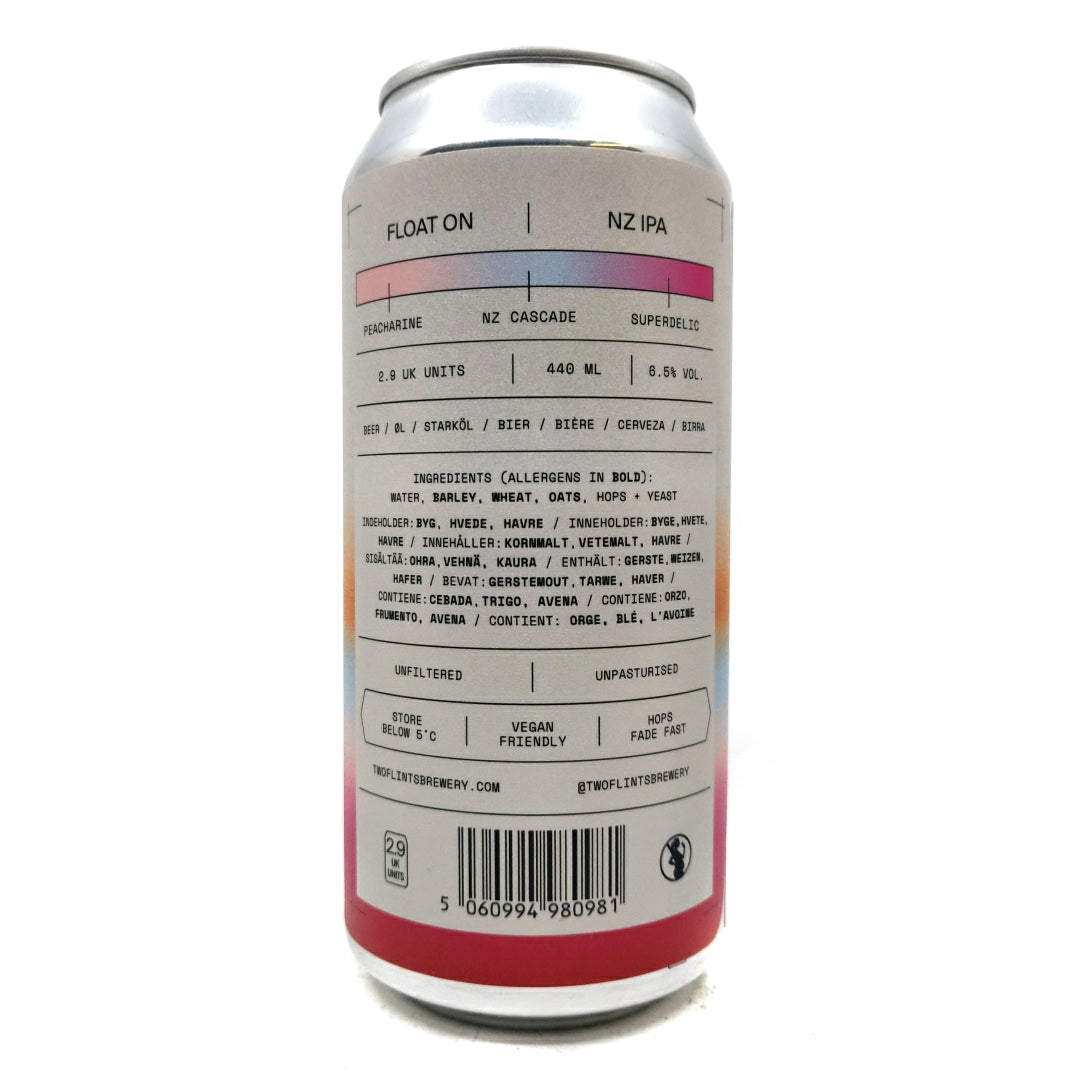 Two Flints Float On NZ IPA 6.5% (440ml can)-Hop Burns & Black